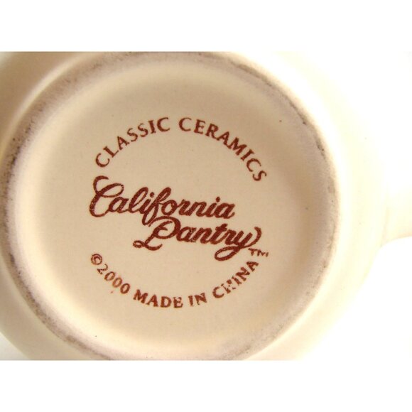 Set 2 California Pantry Classic Large Ceramic Coffee Tea Mug Bowls Tan Checkered - Picture 7 of 10